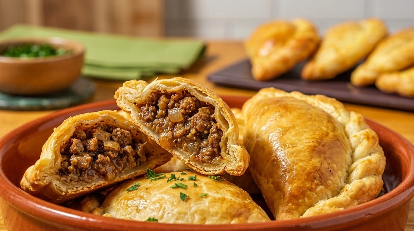 Argentinska Empanadas med nötfärs, ägg och oliver – Handhållna piroger på 60 minuter - traditionellt Argentinsk Middag recept, perfekt till vardagsmiddag