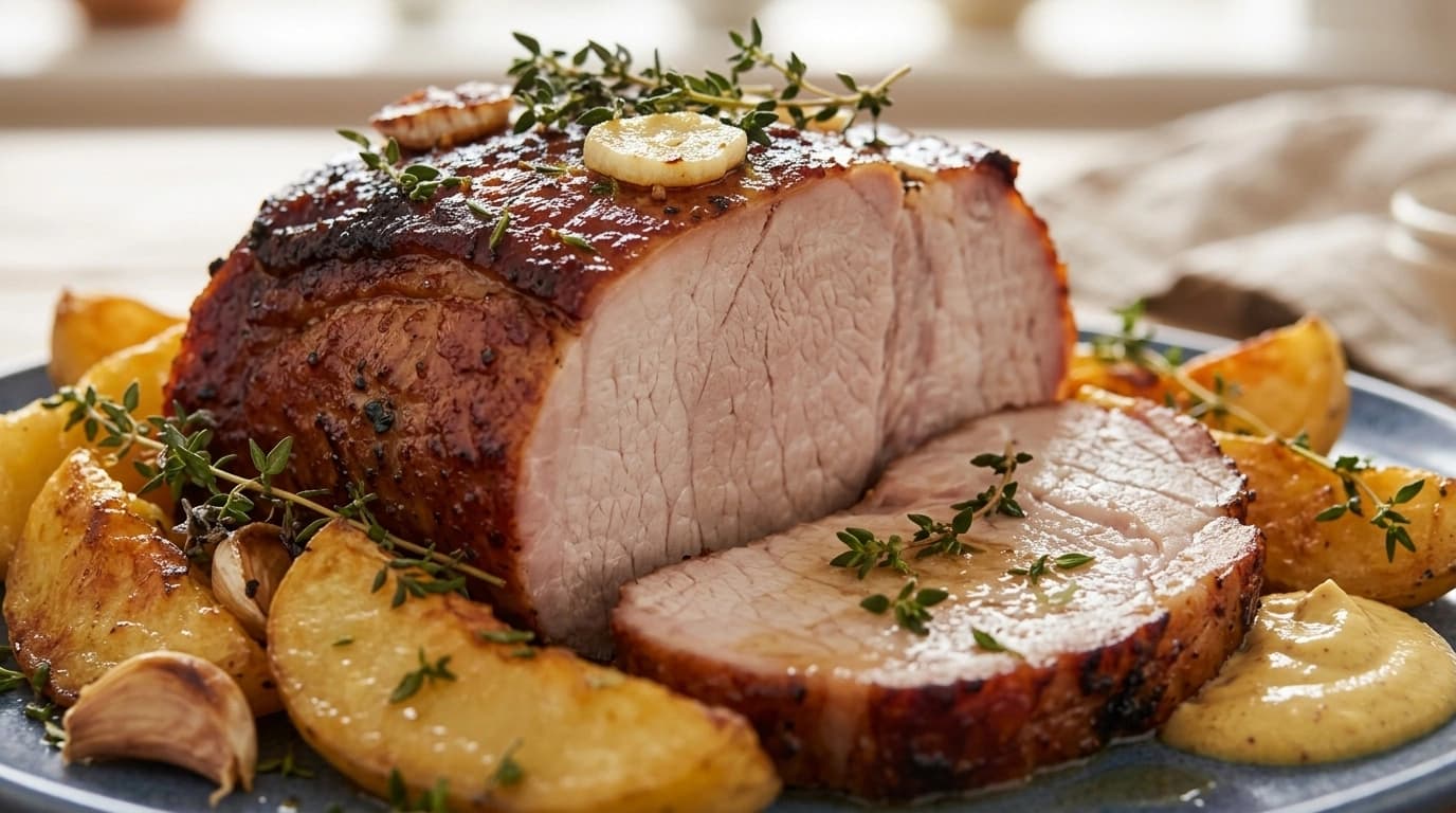 En panka fläskkarré med äpple och timjan – Höstig söndagsmiddag på 40 minuter - traditionellt Svensk Middag recept, perfekt till vardagsmiddag
