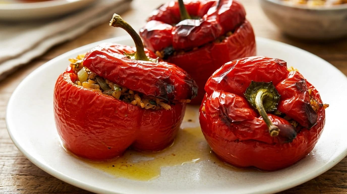 Fyllda paprikor med ris, majs och kryddig köttfärs – Färgglad budgetmiddag på 45 minuter - traditionellt Svensk Middag recept, perfekt till vardagsmiddag