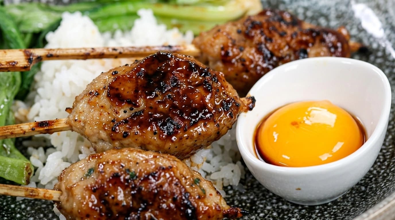 Japanska Tsukune (kycklingfärsspett) med teriyaki – Saftiga spett på 35 minuter - traditionellt Japan Middag recept, perfekt till vardagsmiddag