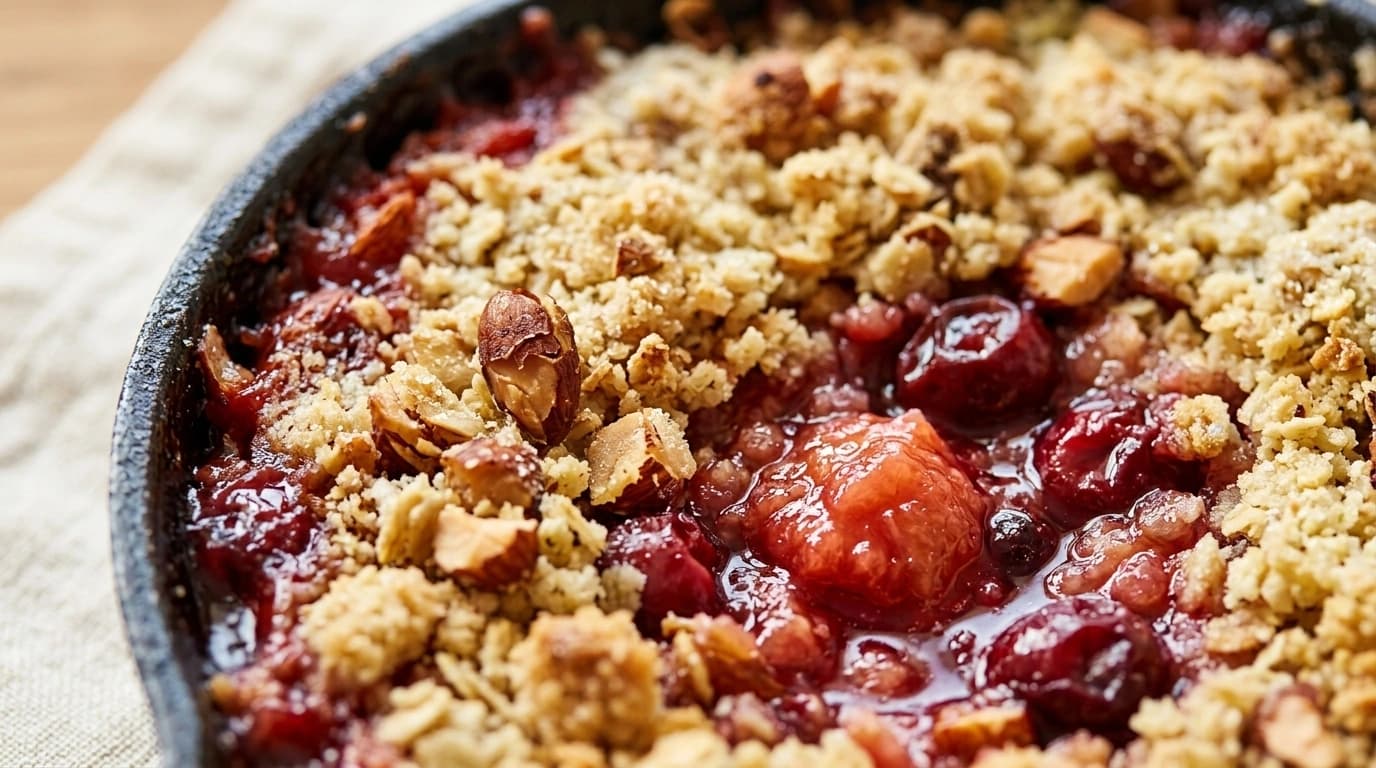 Keto rabarbercrumble med erytritol och smör
