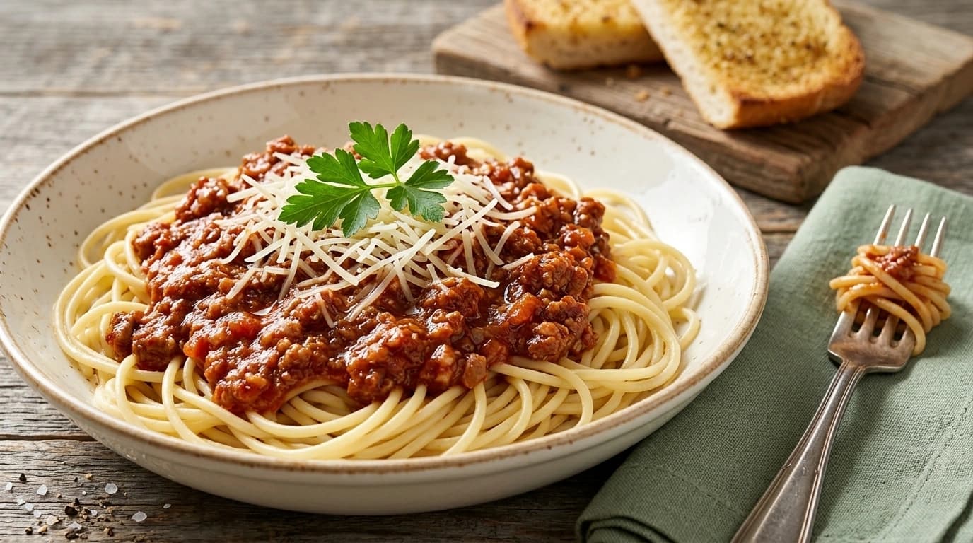 Kikärtspasta med köttfärssås och riven parmesan – Makro-bomb på 25 minuter - traditionellt Italiensk Middag recept, perfekt till vardagsmiddag
