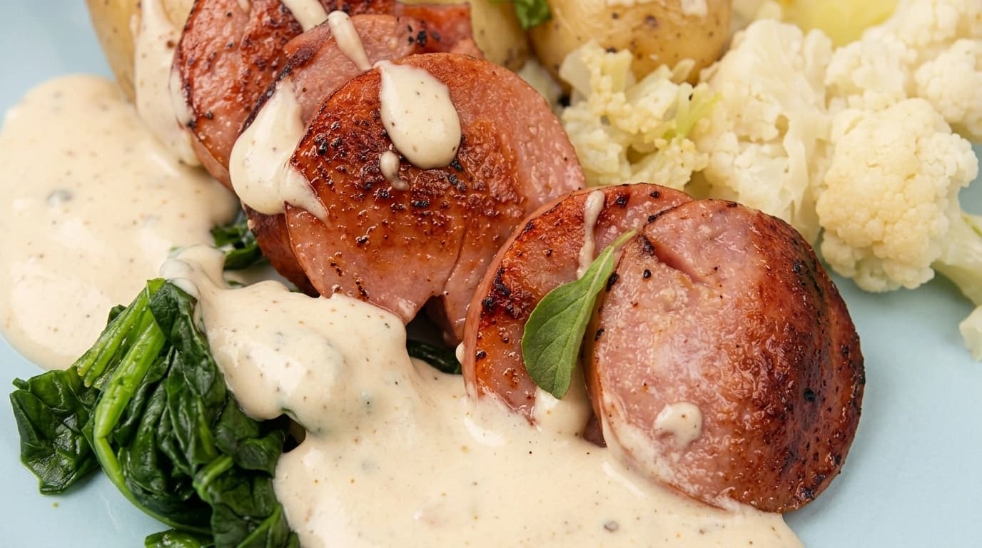 Korv med potatismos och senapssås – Klassisk svensk vardagsmat på 25 minuter - traditionellt Sverige Middag recept, perfekt till vardagsmiddag