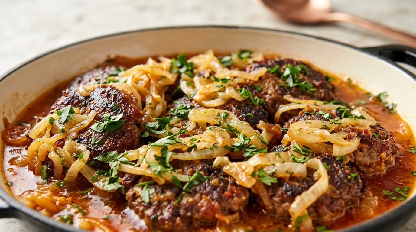 Saftiga köttfärsbiffar med sky – Som hos mormor på 25 minuter - traditionellt Svensk Middag recept, perfekt till vardagsmiddag