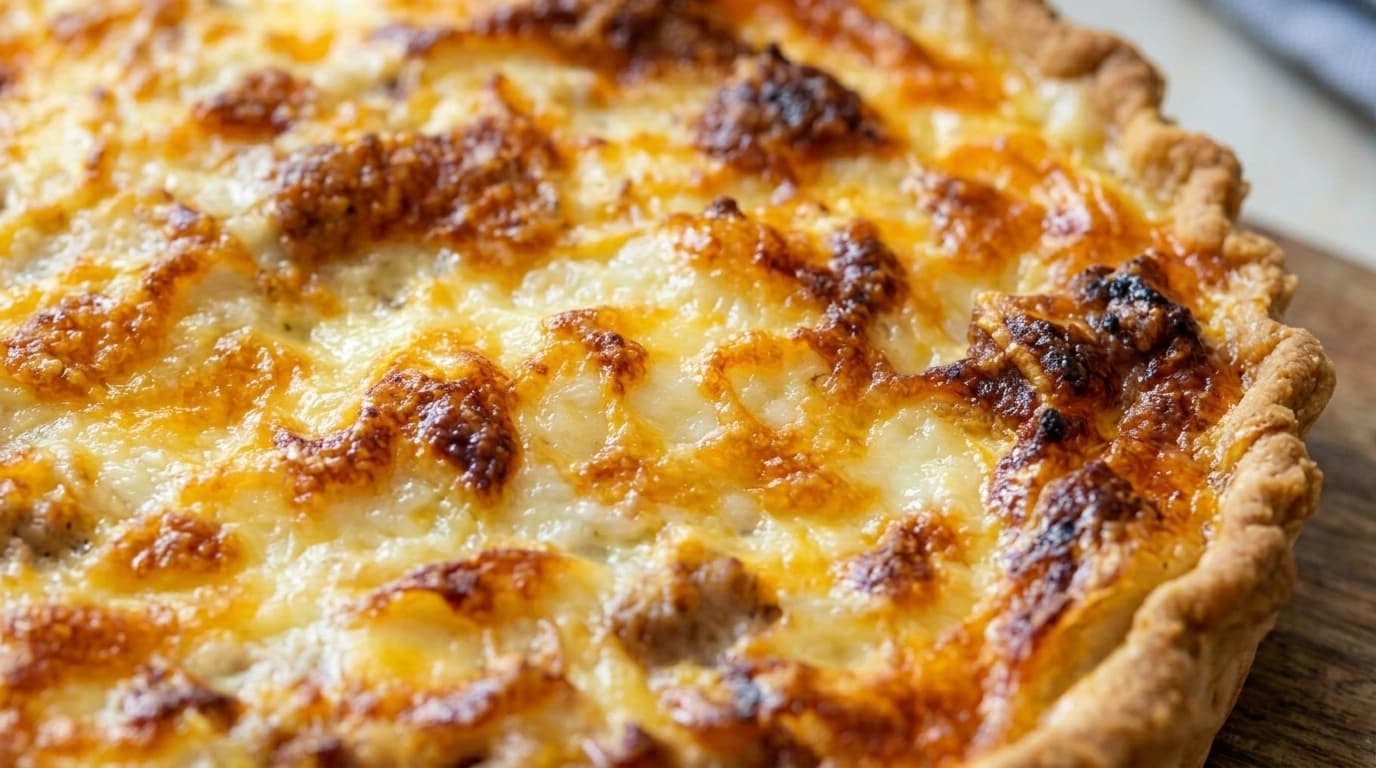 Köttfärs- och lökpaj med gräddig äggstuvning – Matig paj på 50 minuter - traditionellt Svensk Middag recept, perfekt till vardagsmiddag