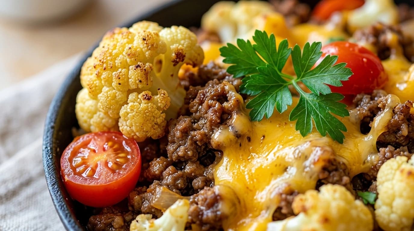 Köttfärsgratäng med blomkål och béchamelsås – Krämig lågkolhydratlyx på 45 minuter - traditionellt Svensk Middag recept, perfekt till vardagsmiddag