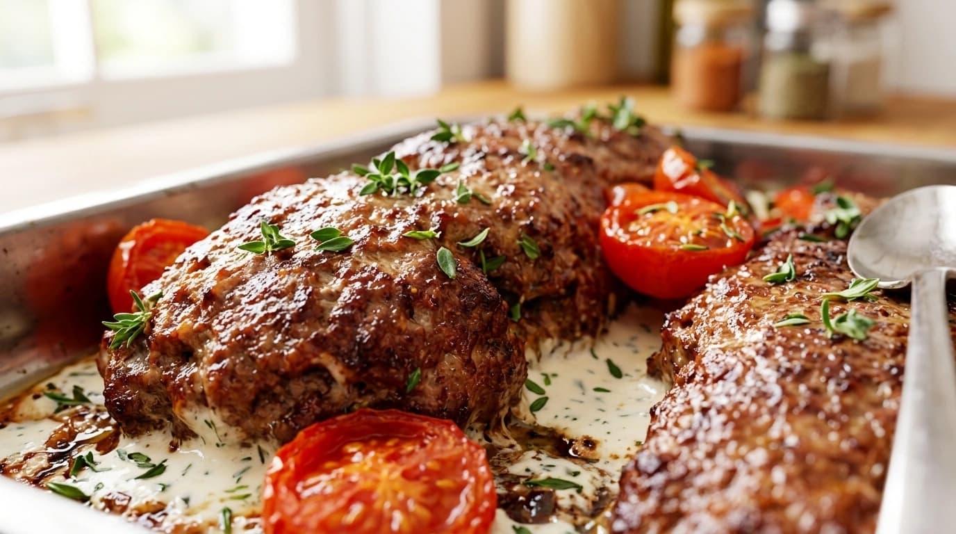 Köttfärslimpa med vita bönor, timjan och gräddsås – Sjukt saftig budgetlimpa på 50 minuter - traditionellt Svensk Middag recept, perfekt till vardagsmiddag