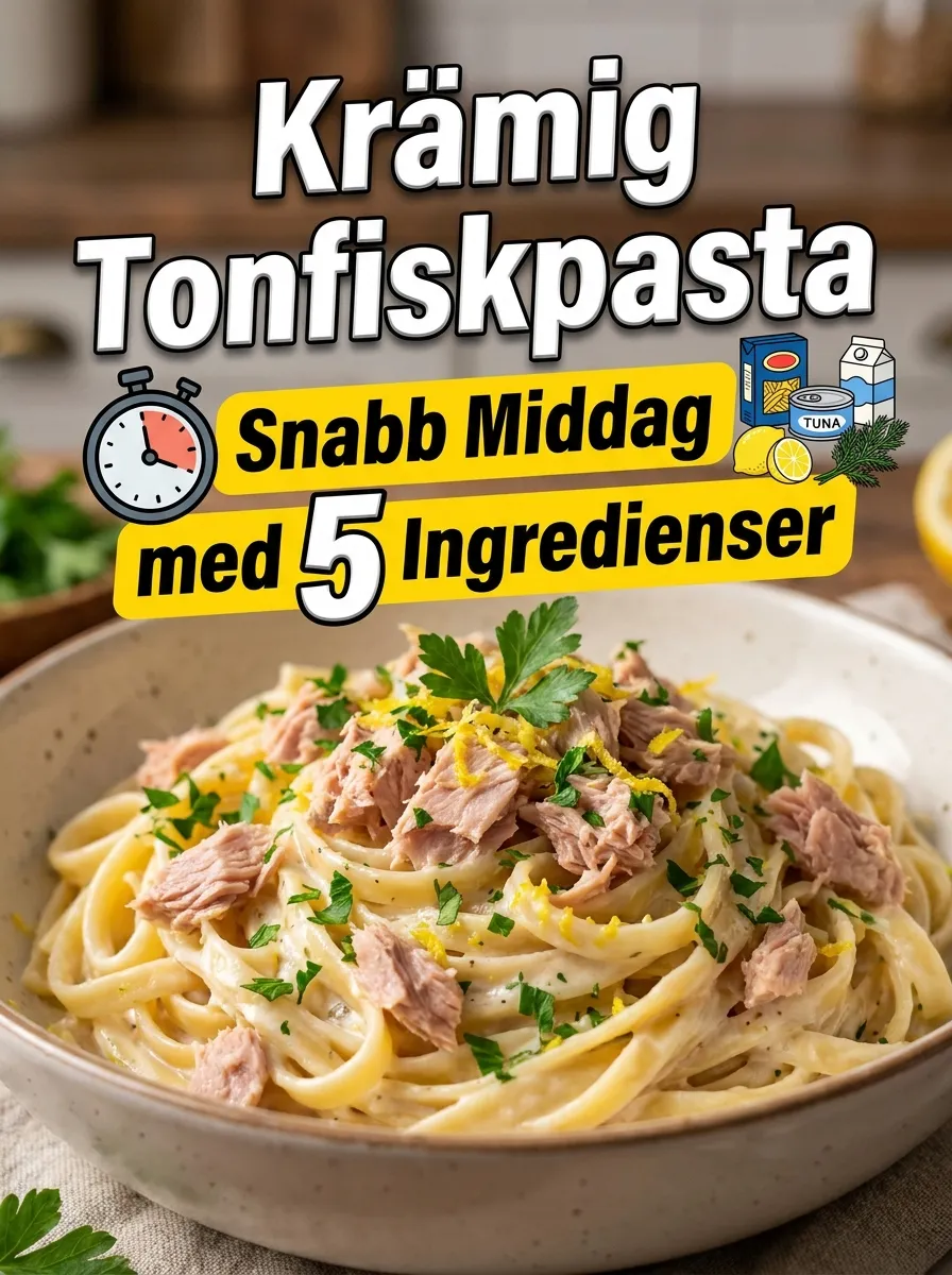Krämig Tonfiskpasta – Snabb Middag med 5 Ingredienser - traditionellt Italiensk Middag recept, perfekt till vardagsmiddag