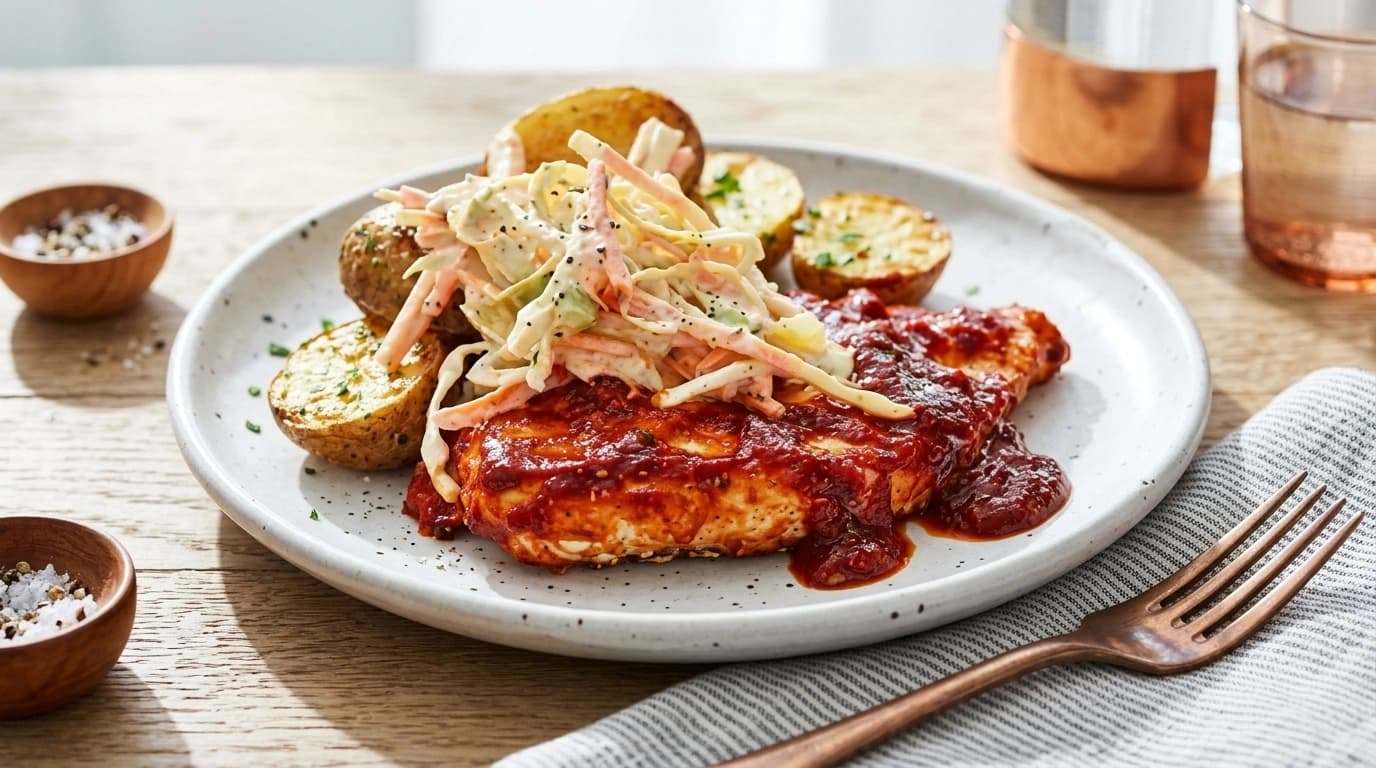 Kycklinglår med BBQ-glaze och coleslaw – Kladdigt goda med perfekt krispig yta - traditionellt Amerikansk Middag recept, perfekt till vardagsmiddag