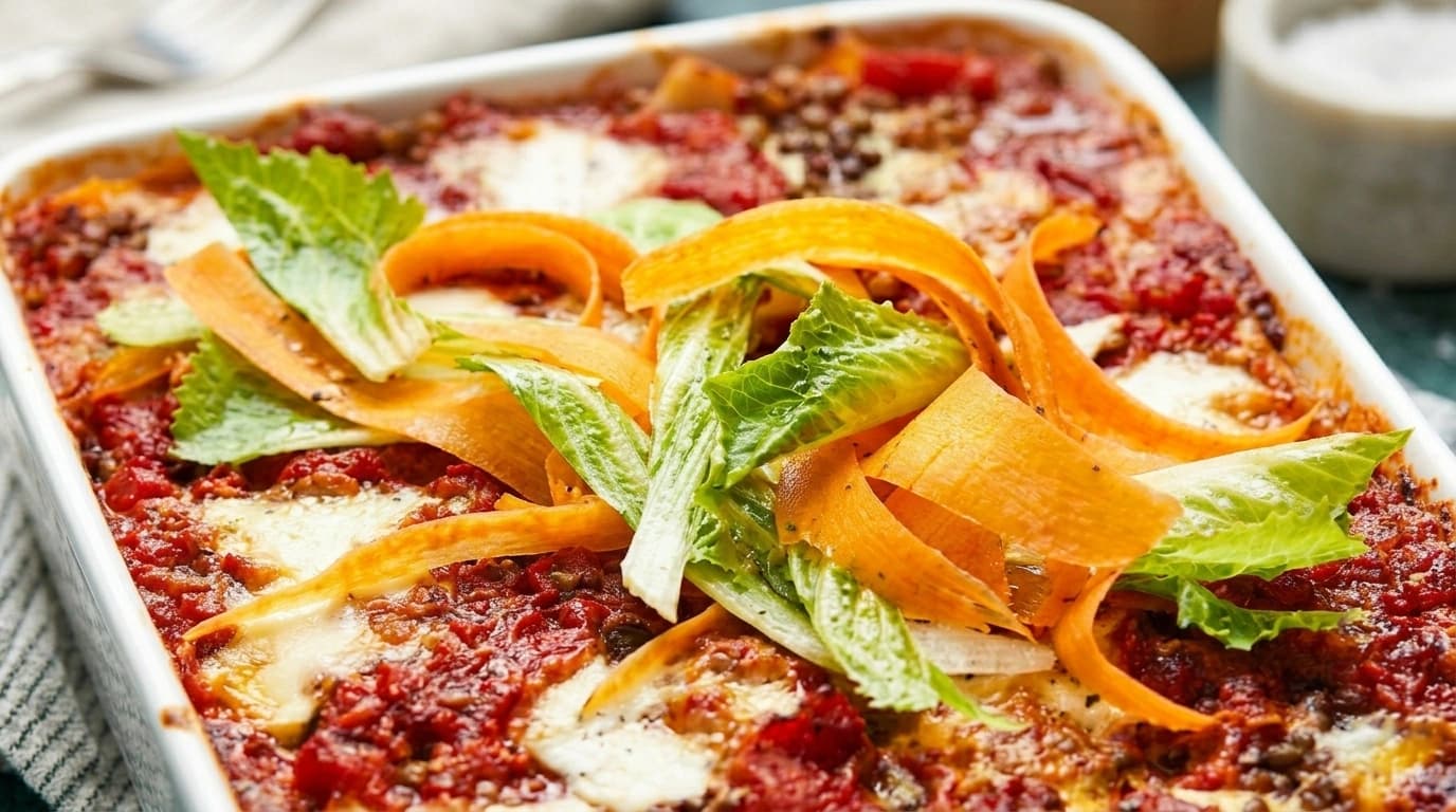 Lasagne med extra svamp, linser och zucchiniskivor – Grönsakslyx lasagne på 60 minuter - traditionellt Svensk Middag recept, perfekt till vardagsmiddag