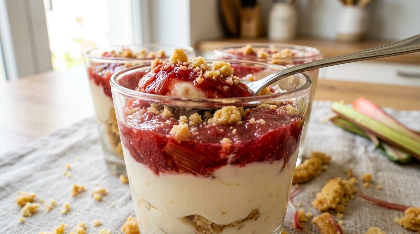 LCHF rabarber- och marängdessert i glas