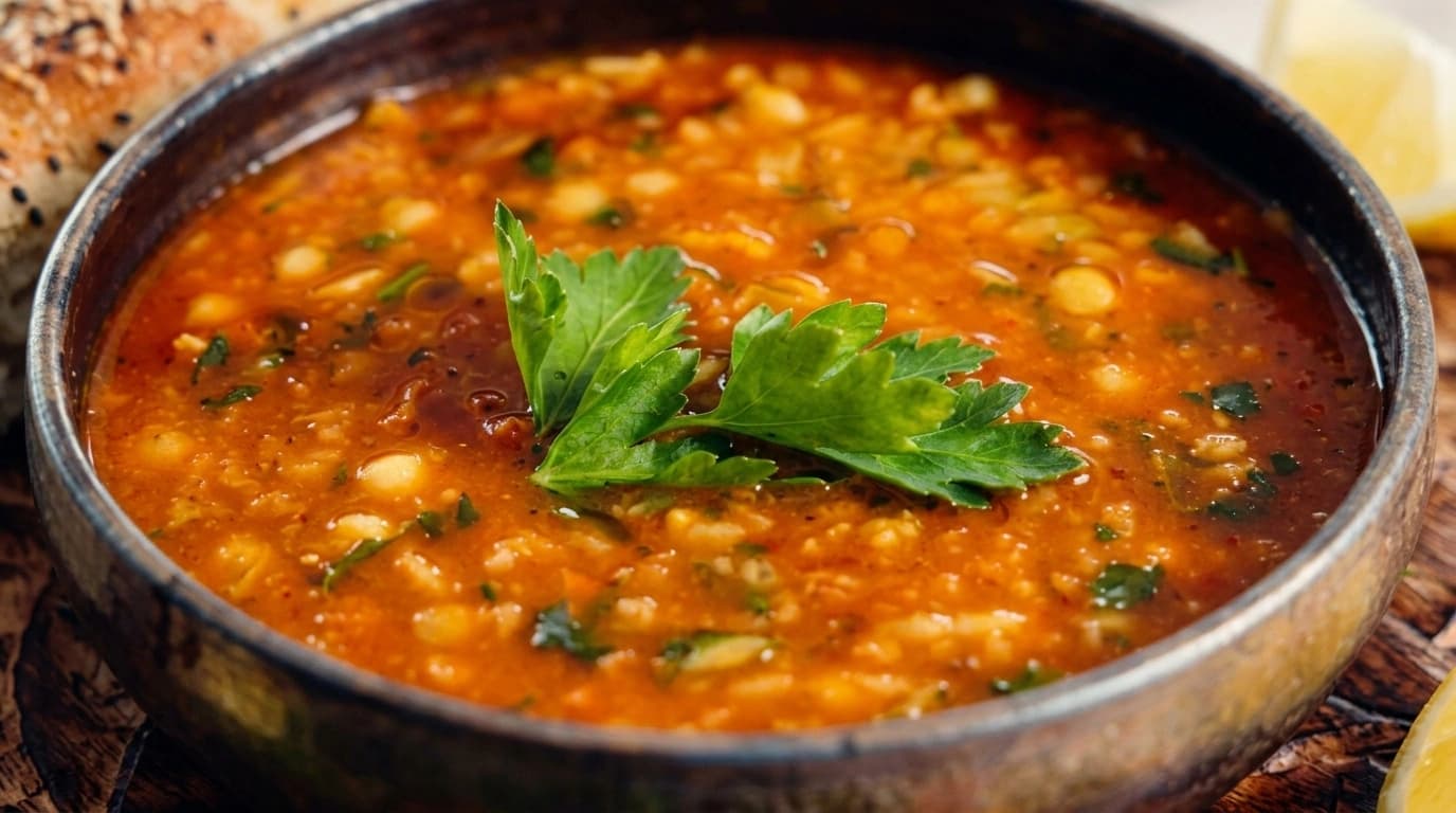 Marockansk harira-soppa med kikärter och linser – Kryddig och mättande på 40 minuter - traditionellt Marockanskt Middag recept, perfekt till vardagsmiddag