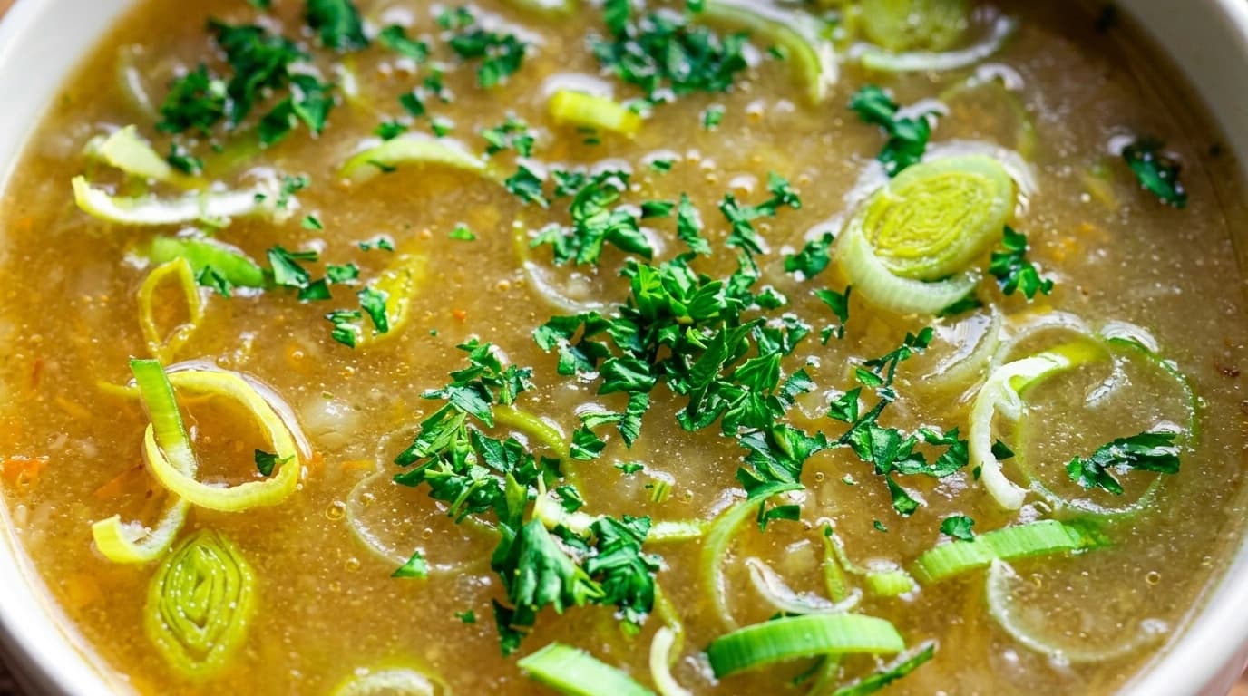 Vegetarisk potatis- och purjolökssoppa – Len klassiker på 30 minuter - traditionellt Franskt Middag recept, perfekt till vardagsmiddag