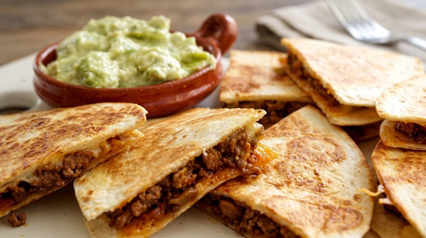 Quesadillas med köttfärs, ost och tortillabröd – Barnens favorit på 20 minuter - traditionellt Mexikansk Middag recept, perfekt till vardagsmiddag
