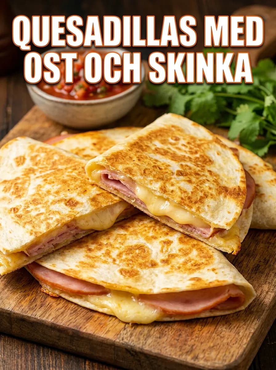 Quesadillas med Ost och Skinka - traditionellt Mexikansk Middag recept, perfekt till vardagsmiddag