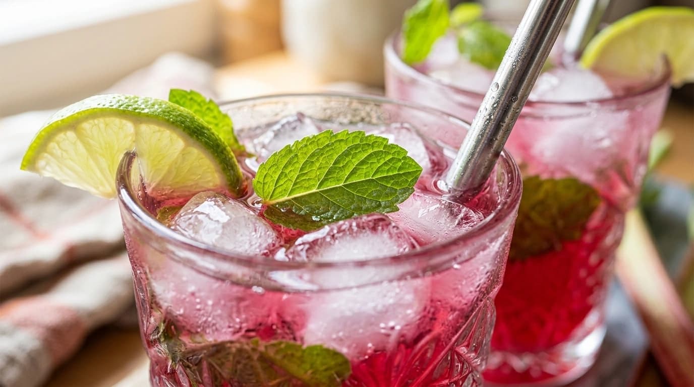 Rabarber Mojito med mynta och rom