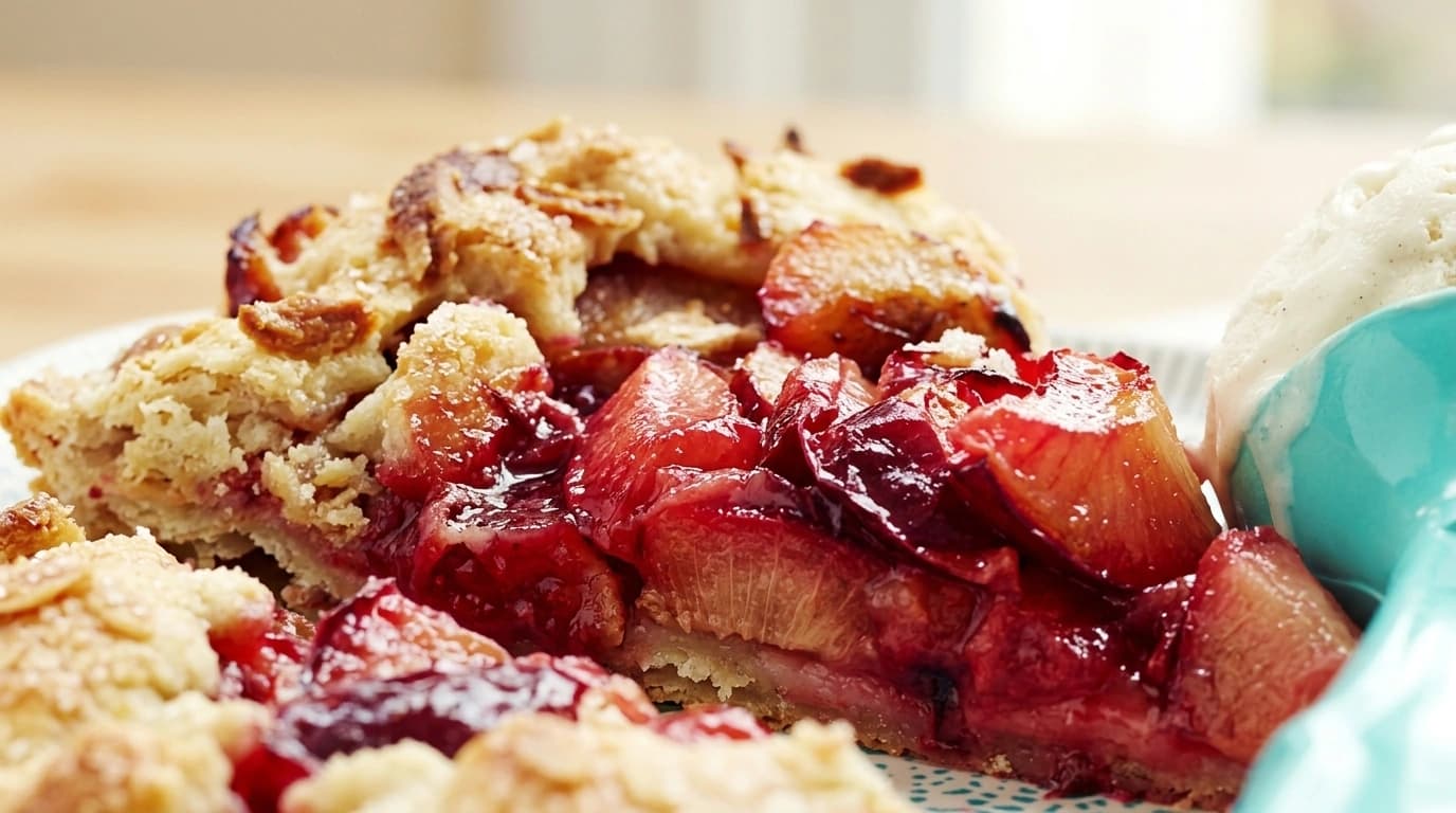Rabarberpaj i form av en fransk Galette