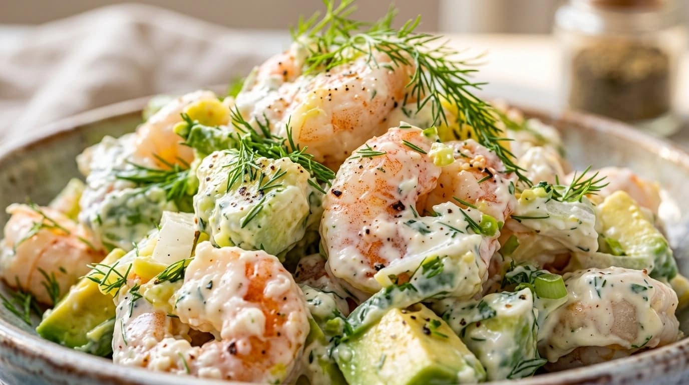Räksallad med avokado och majonnäs – Nyttig lunch på 10 minuter - traditionellt Sverige Middag recept, perfekt till vardagsmiddag