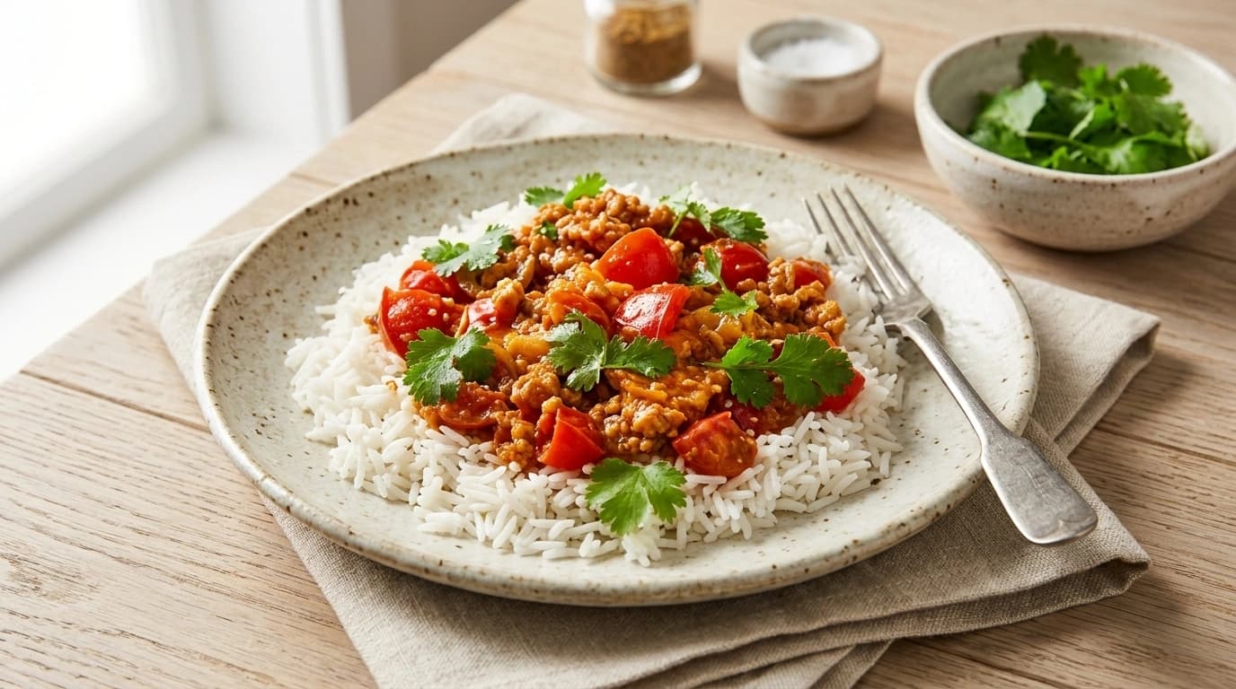 Röd linsgryta med tofu, kokosmjölk och spenat – Krämig proteincurry på 30 minuter - traditionellt Asiatisk Vegetarisk recept, perfekt till vardagsmiddag