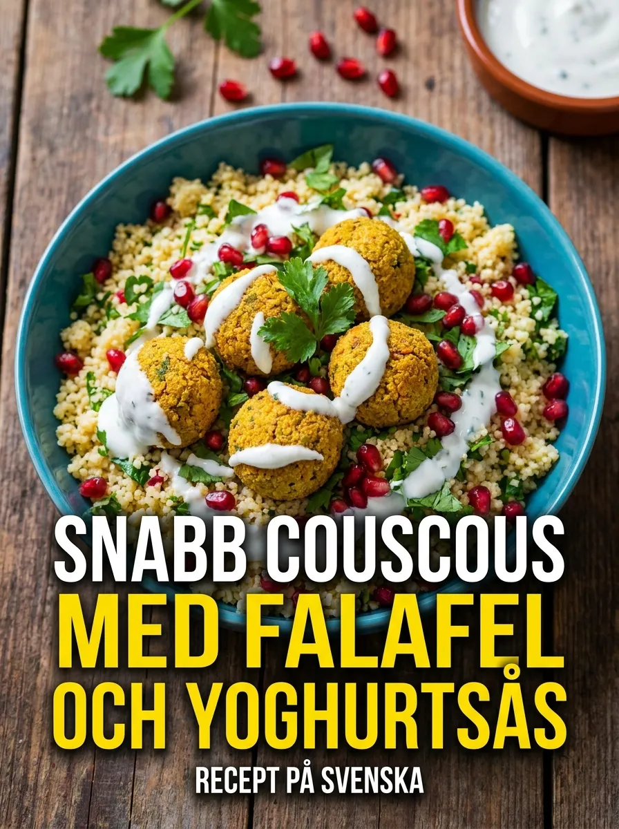 Snabb Couscous med Falafel och Yoghurtsås - traditionellt Mellanöstern Middag recept, perfekt till vardagsmiddag