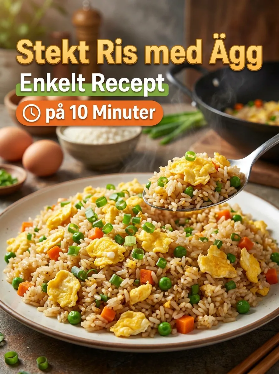 Stekt Ris med Ägg – Enkelt Recept på 10 Minuter - traditionellt Asiatisk Middag recept, perfekt till vardagsmiddag