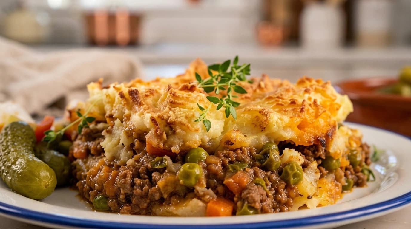 Sträckta köttfärspiroger med potatismos och lök – Matigare för mindre kött på 45 minuter - traditionellt Svensk Middag recept, perfekt till vardagsmiddag