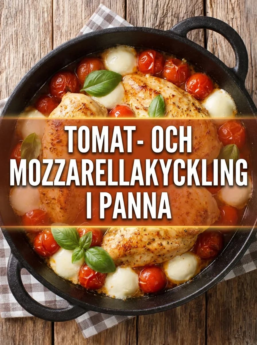 Tomat- och Mozzarellakyckling i Panna - traditionellt Italiensk Middag recept, perfekt till vardagsmiddag