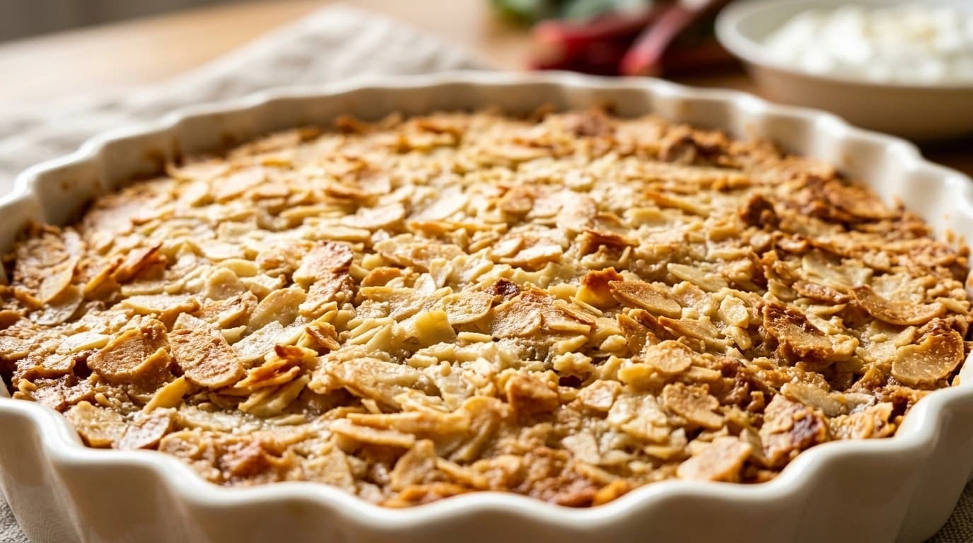 Vegansk rabarbercrumble med kokosolja