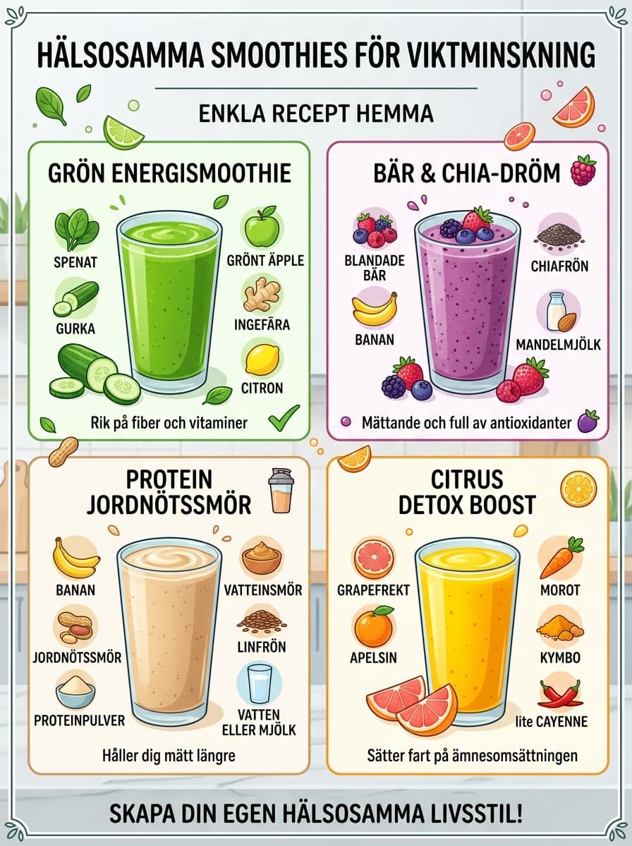 Nyttiga smoothies för viktminskning – enkla recept hemma - hemlagat recept