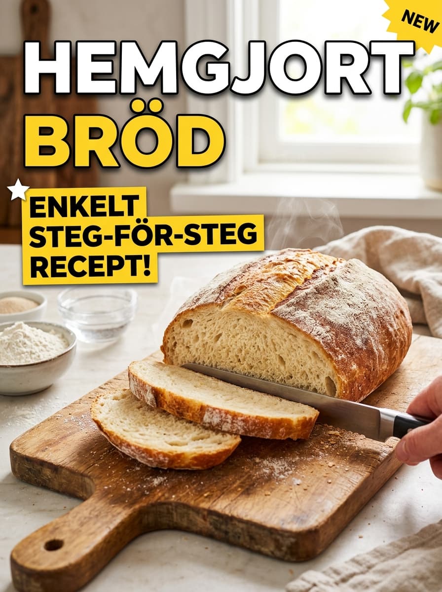 Färskt hembakat bröd med krispig skorpa