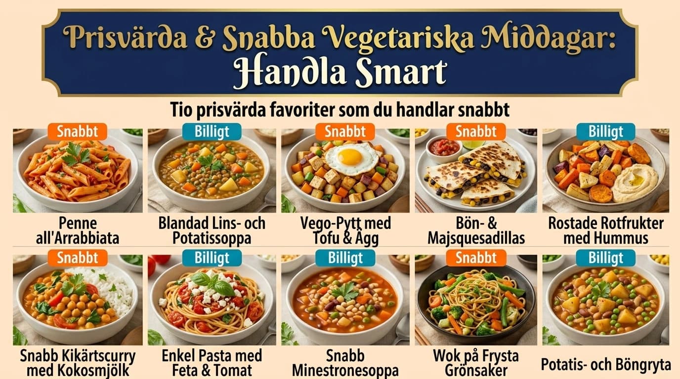 Billiga vegetariska recept – hela veckan