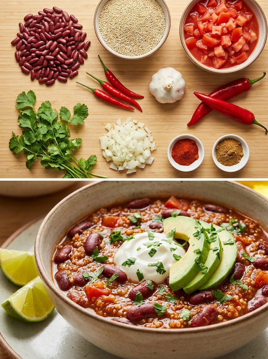 Kidneybönor Chili Quinoa 35g Protein - traditionellt Sverige Träningsmat recept, perfekt till vardagsmiddag