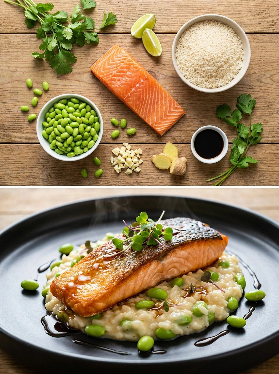 Lax Filé Edamame Ris 35g Protein - traditionellt Sverige Träningsmat recept, perfekt till vardagsmiddag