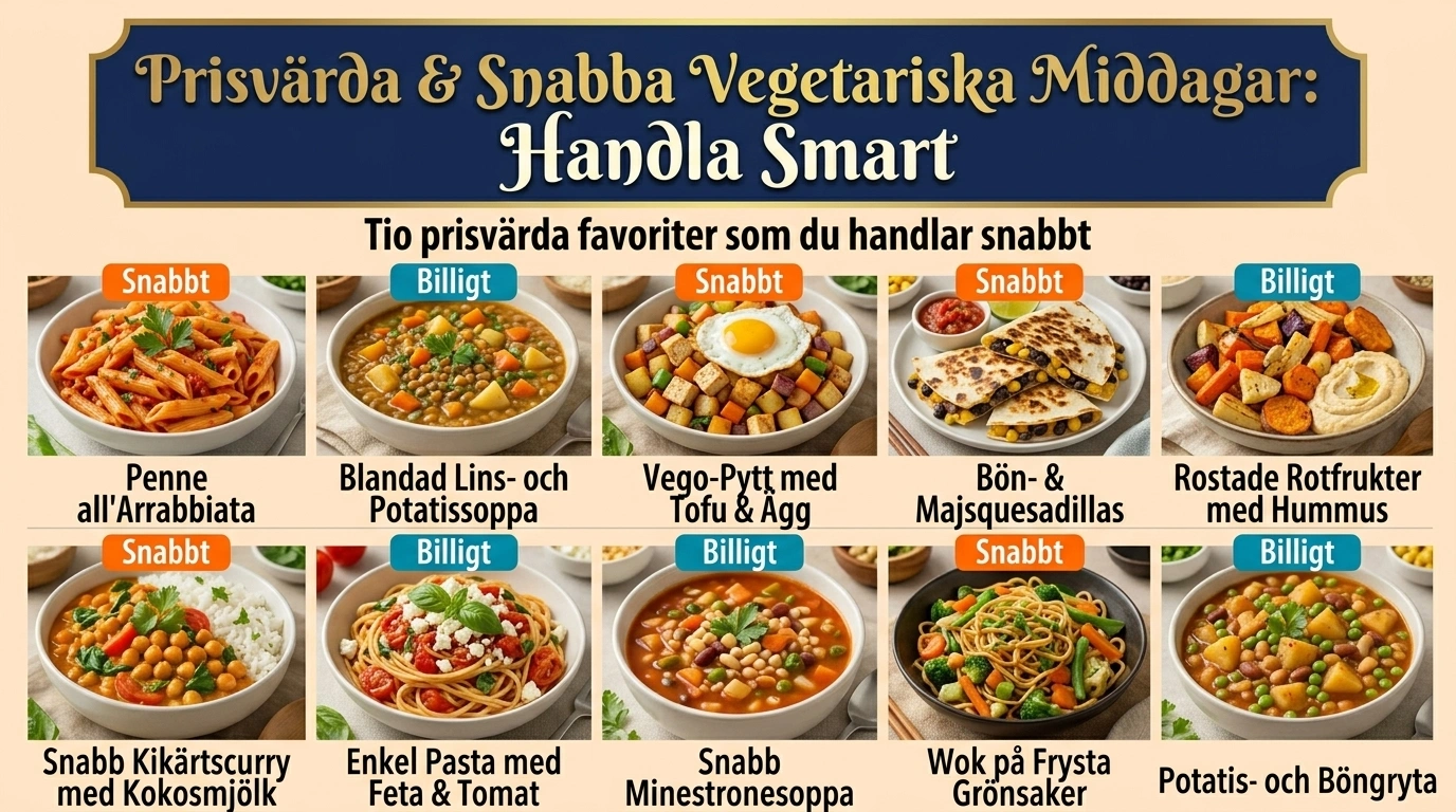 Billiga vegetariska recept – hela veckan