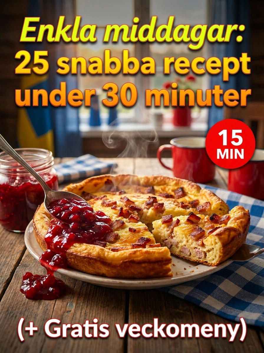 Enkla middagar: 25 snabba recept under 30 min (+ Gratis veckomeny)