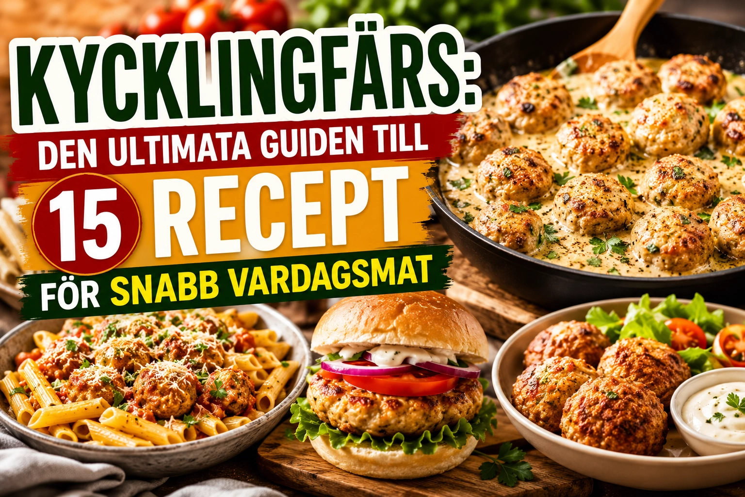 Klassiska Kycklingbullar med Gräddsås och Lingon