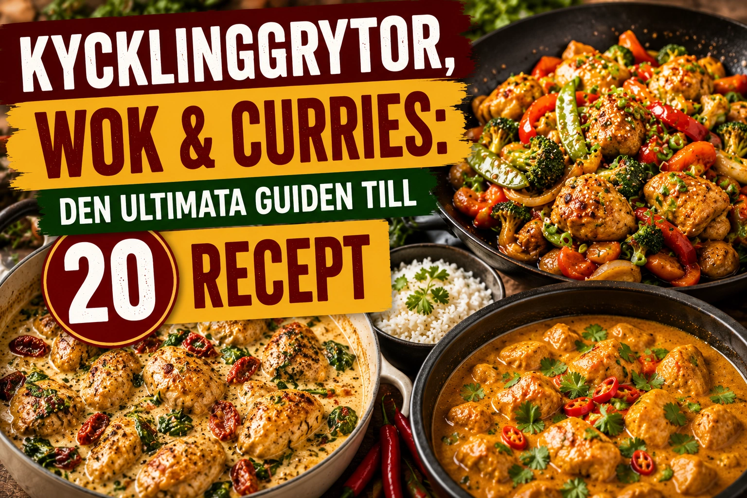Kycklinggrytor, Wok & Curries