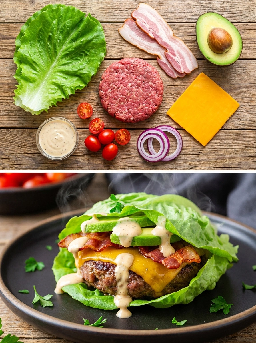 Keto Hamburgare i Sallad