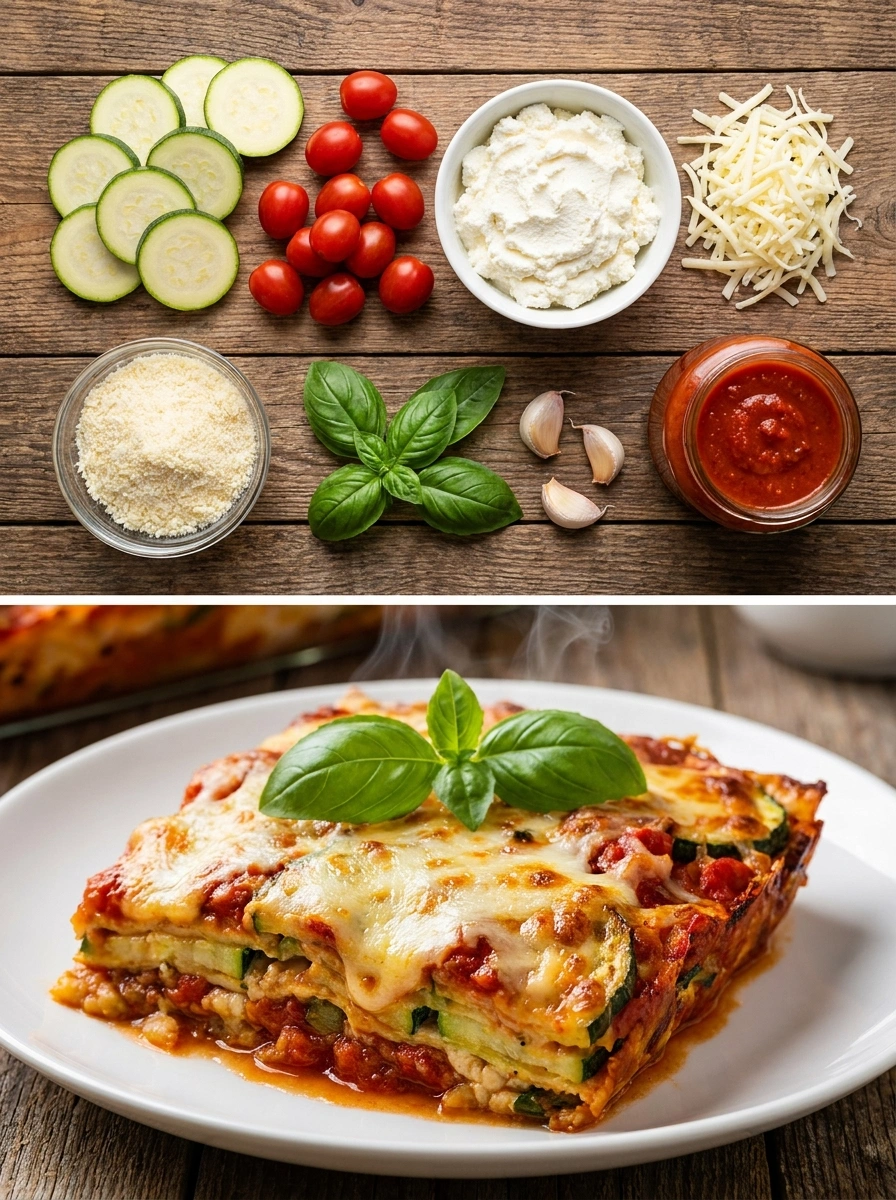 Zucchinilasagne Low Carb 25g Protein - traditionellt Italien Middag utan kolhydrater recept, perfekt till vardagsmiddag