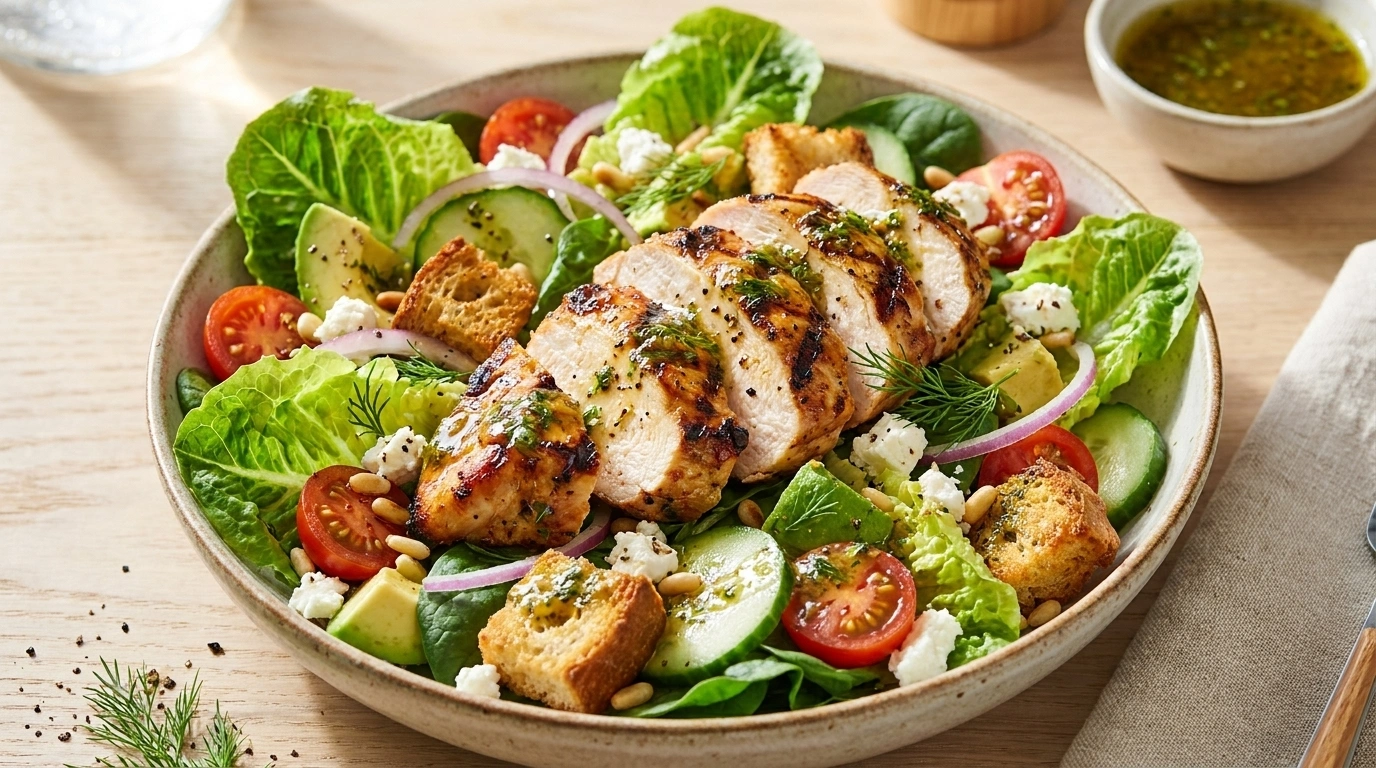 Ceasarsallad i burk med kyckling och krutonger – picknickvänlig - traditionellt Italien Picknick & Utflykt recept, perfekt till vardagsmiddag