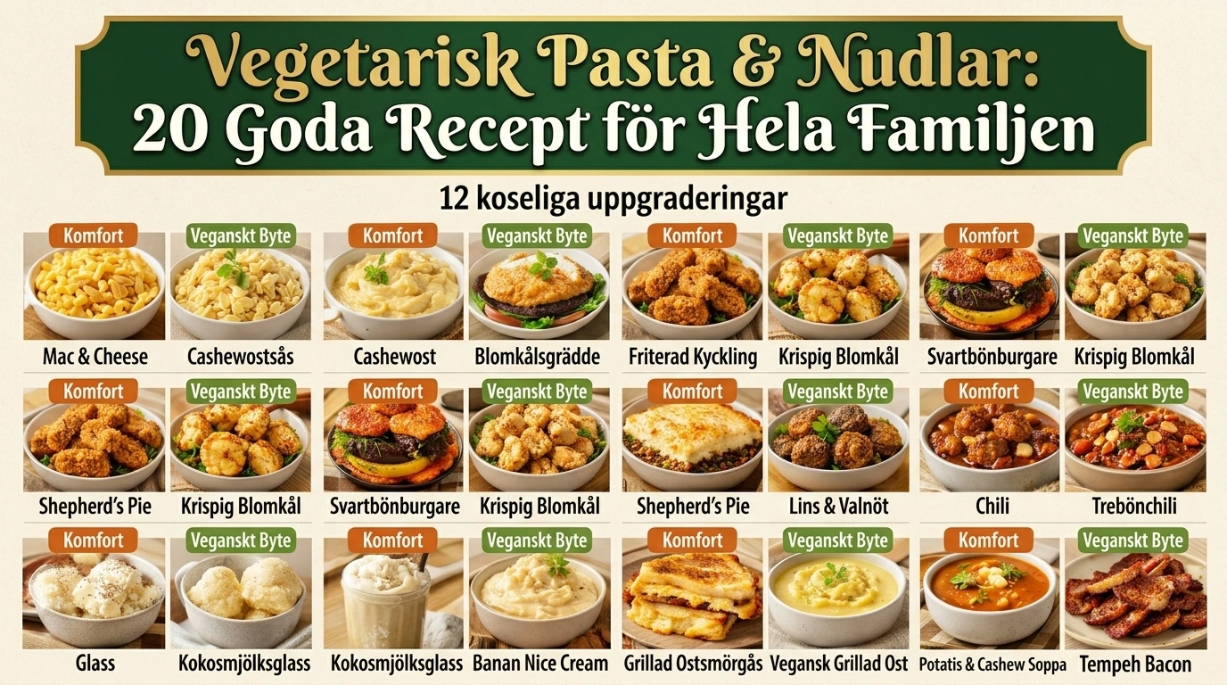 Vegetarisk Pasta & Nudlar (20 Recept)