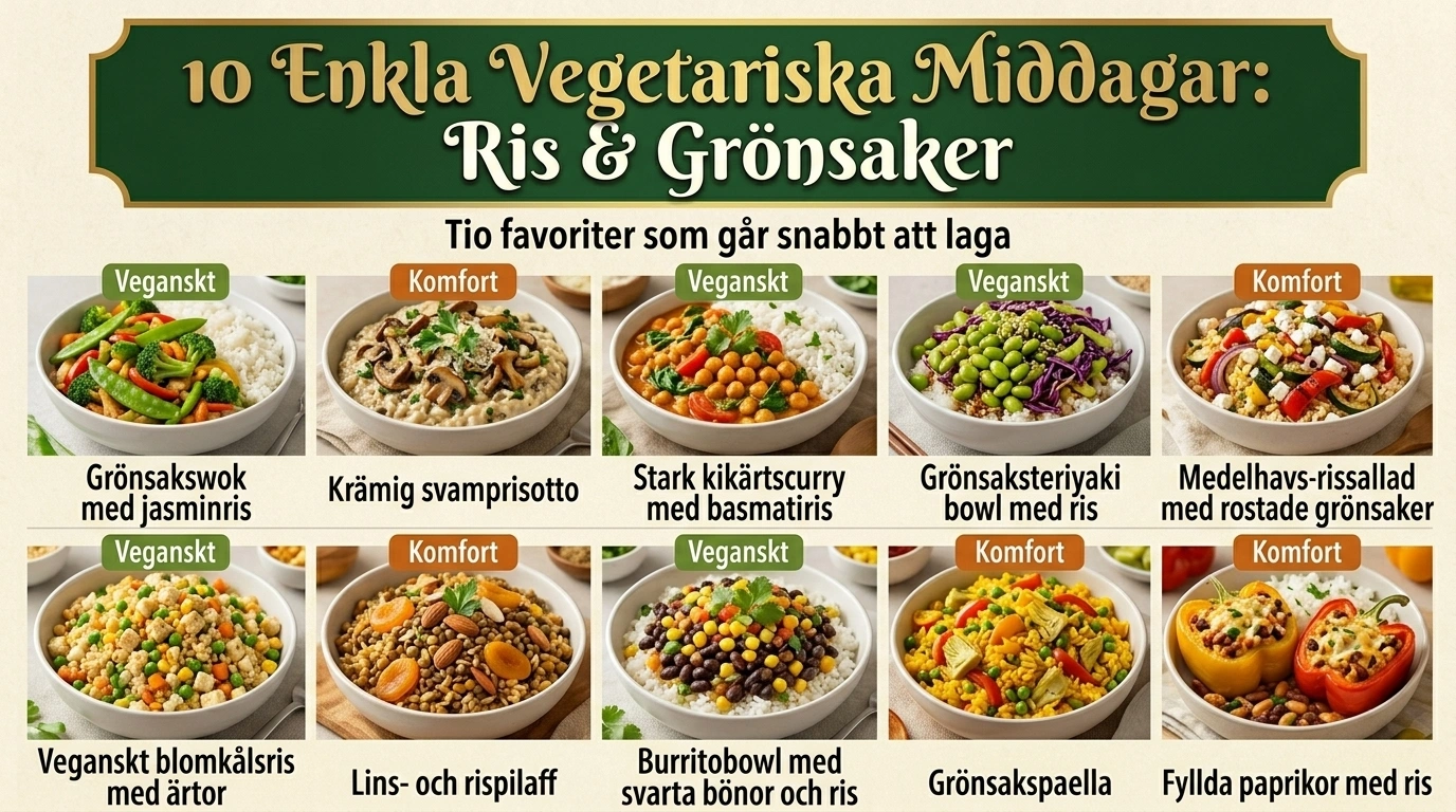 10 enkla middagar med ris & grönsaker