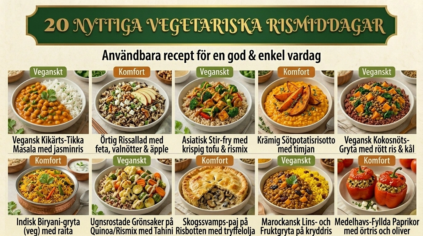 Vegetariska Soppor, Curry & Grytor (20 Recept)