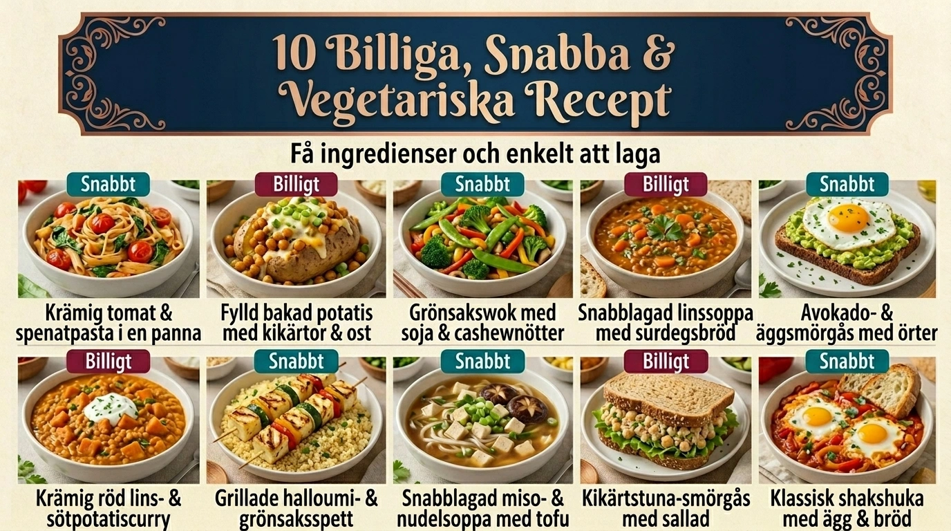 Vegetariska vardagsrecept (snabba & enkla)