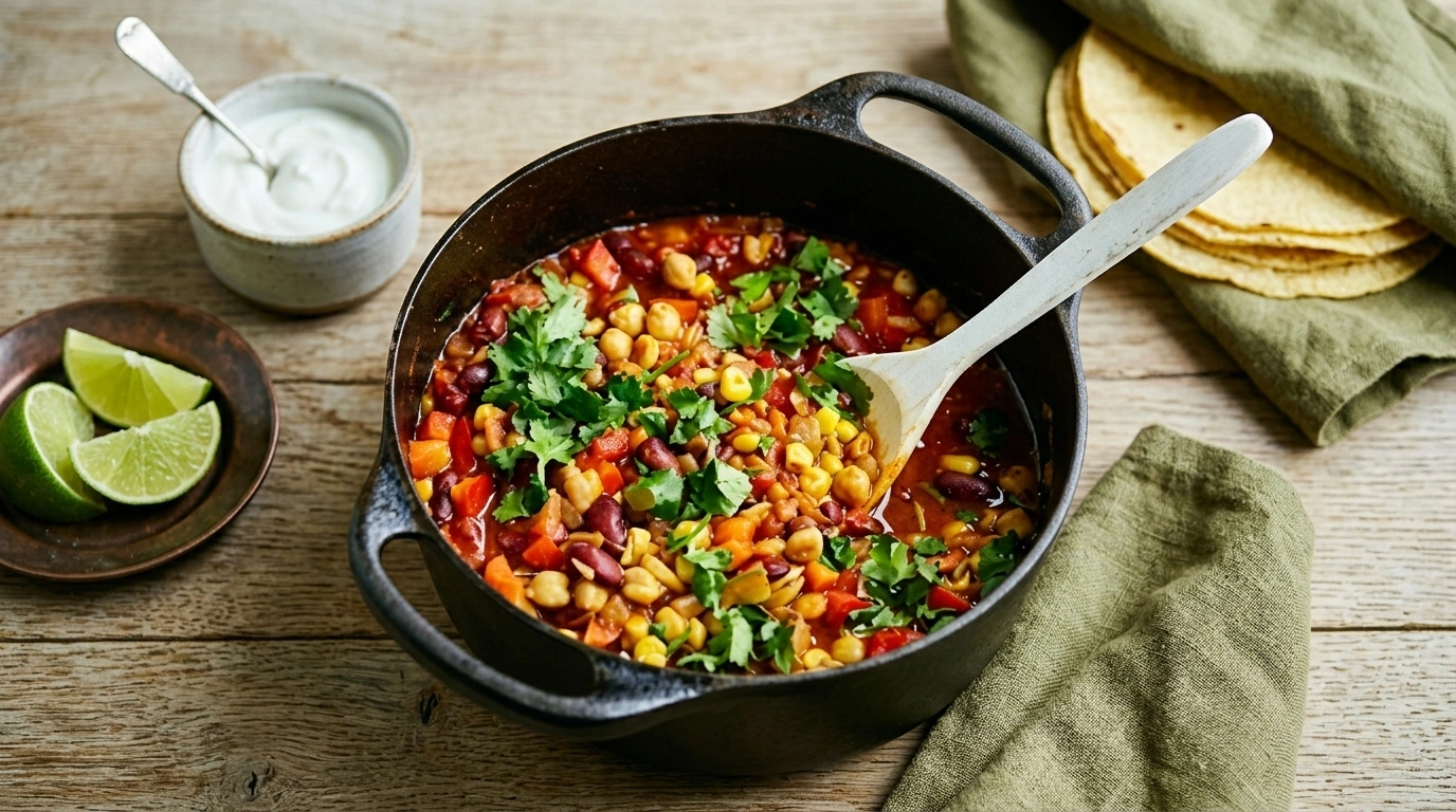 Svartbönsgryta med majs, spiskummin och lime – Vegansk vardagsräddare - traditionellt Svensk Middag recept, perfekt till vardagsmiddag
