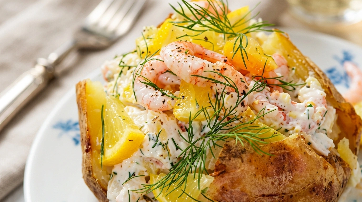 Airfryer-bakad potatis med skagenröra