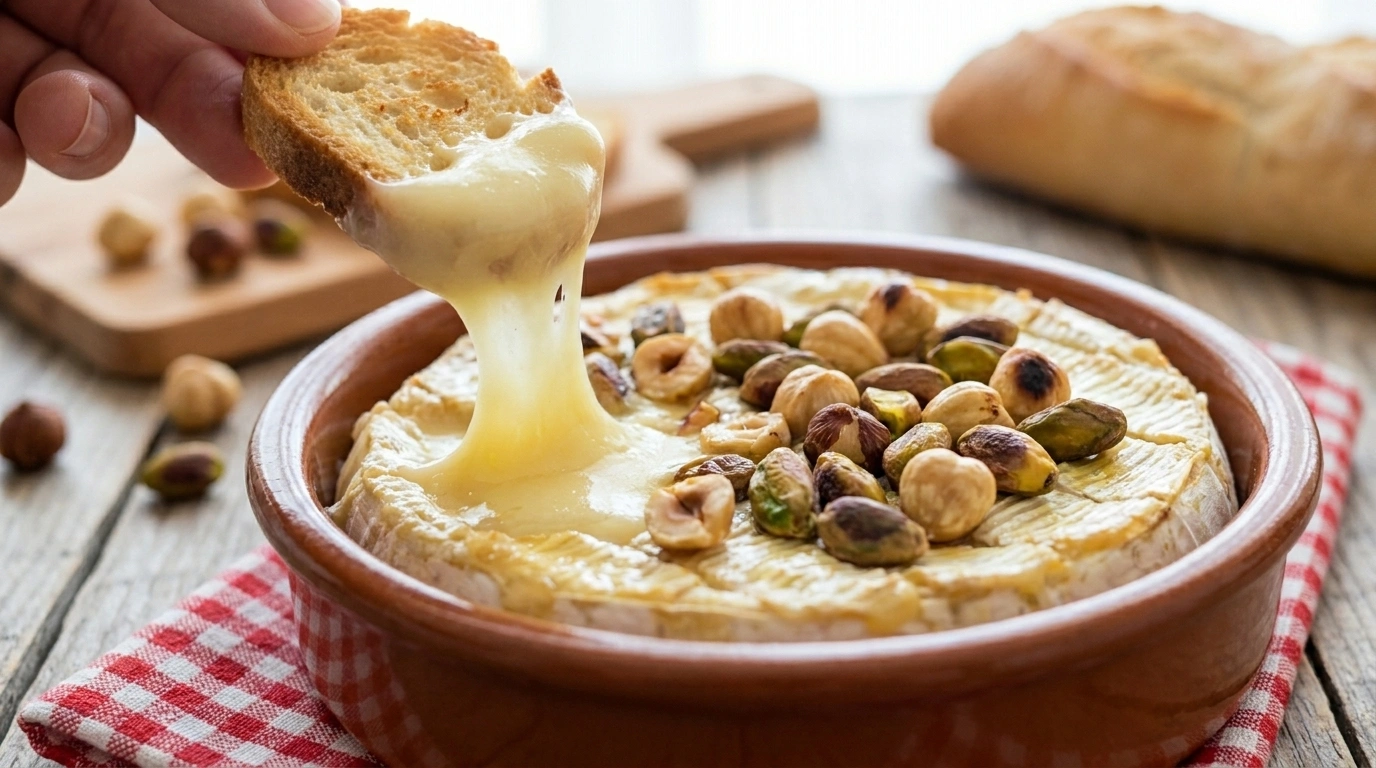 Bakad Camembert med Honung, Tranbär och Valnötter - traditionellt Franskt Förrätt recept, perfekt till vardagsmiddag