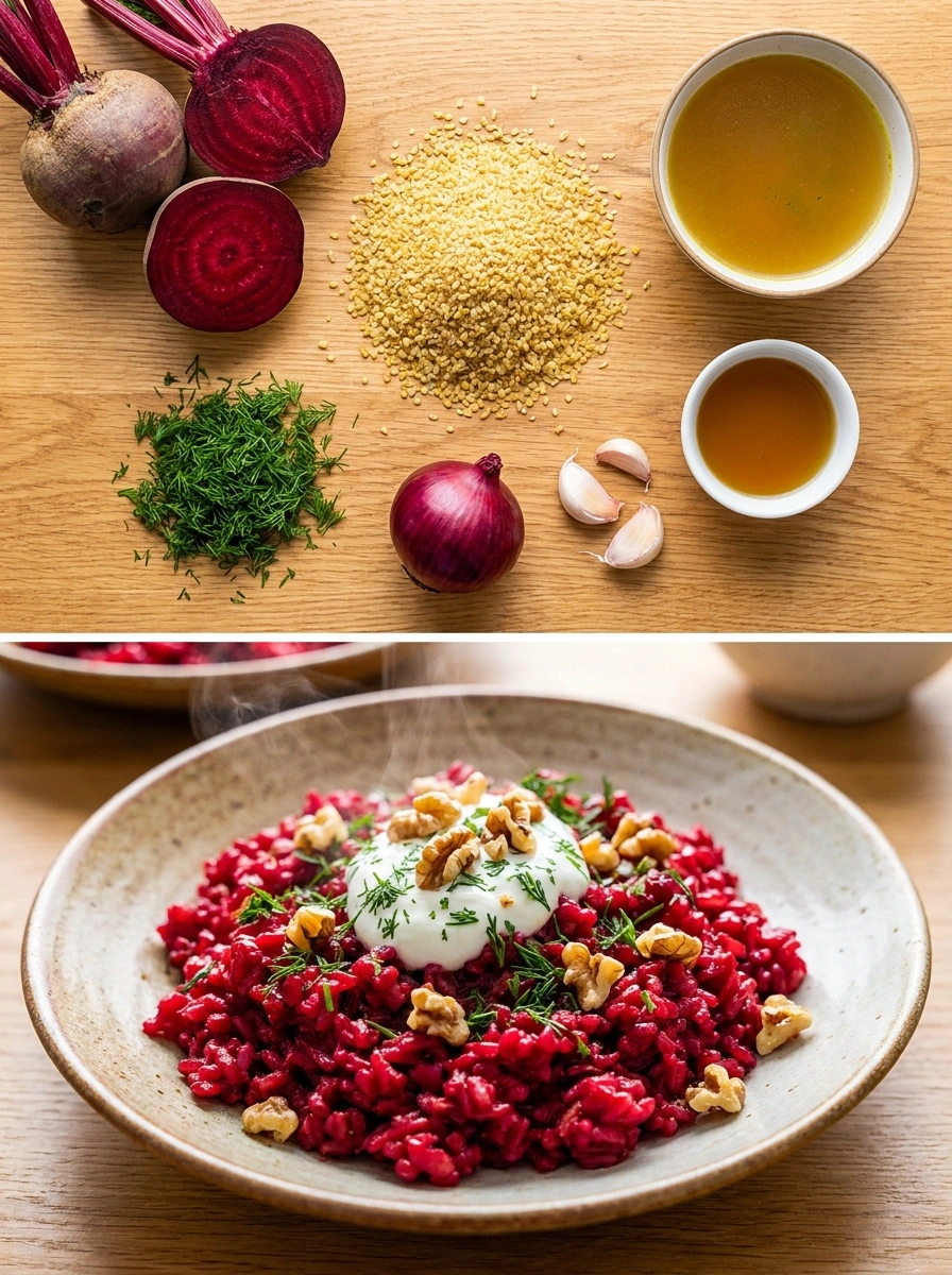 Beetroot bulgur rice