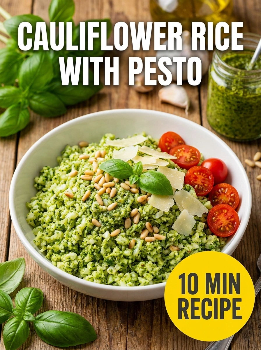 Blomkålsris med Pesto – 10 Minuter Tillbehör - traditionellt Italiensk Vegetariskt recept, perfekt till vardagsmiddag