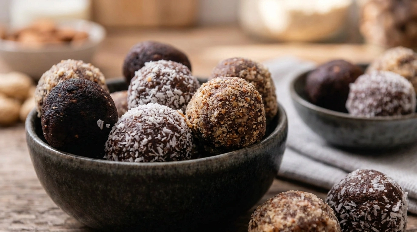 Chokladbollar med Mandel – Extra Krispiga Chokladbollar - traditionellt Svensk Bakverk recept, perfekt till vardagsmiddag